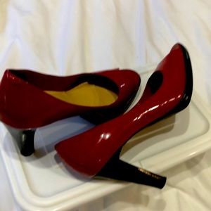 Red and Black peep toe